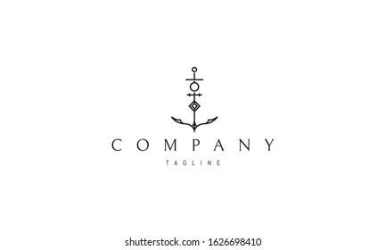 Vector logo on which abstract elegant image of an anchor.