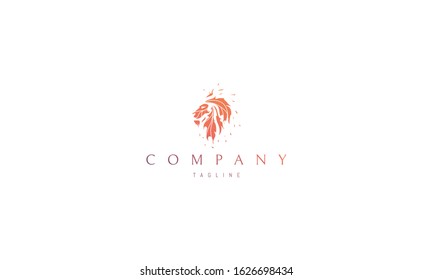 Vector logo on which an abstract image of a lion.