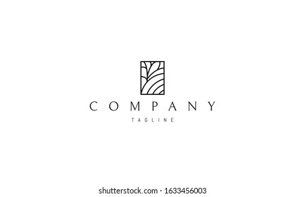 Vector logo on which the abstract image of nature is squared.
