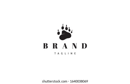 Vector logo on which an abstract image of a bear paw.
