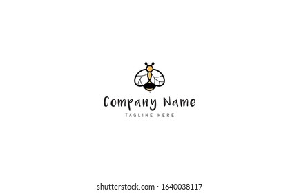 Vector logo on which an abstract image of a bee.