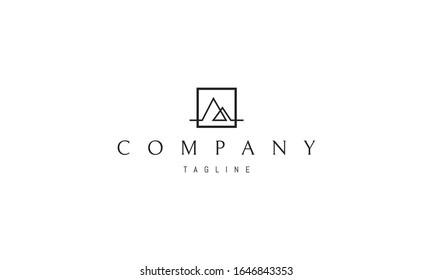 Vector logo on which an abstract image of two pyramids.