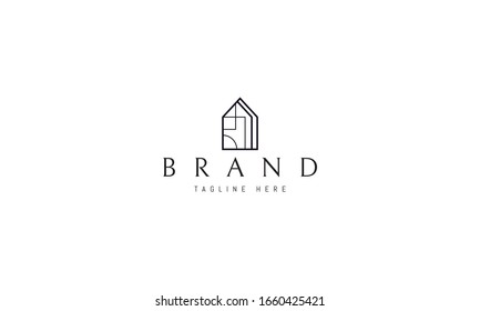 Vector logo on which an abstract image of the house.