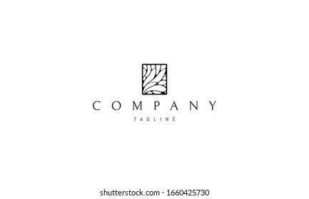 Vector logo on which an abstract image of tree branches in the center of the rectangle.