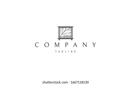 Vector logo on which an abstract image of sakura tree.