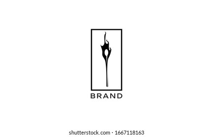 Vector logo on which an abstract image of a burning match.