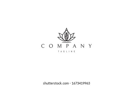 Vector logo on which an abstract image of leaves and drops.