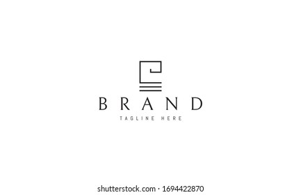 Vector logo on which the abstract image of the letter E.