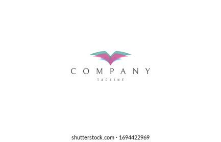 Vector logo on which an abstract image of the pages of a book.