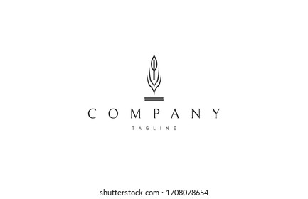 Vector logo on which an abstract image of a wheat ear.
