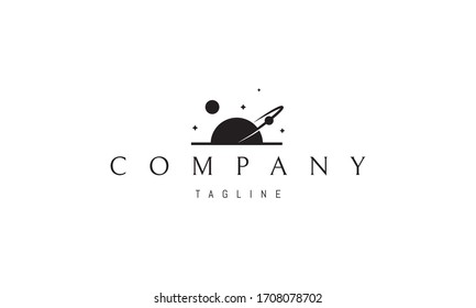 Vector logo on which an abstract image of the cosmic landscape.