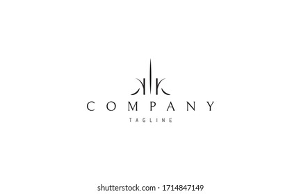 Vector logo on which the abstract image of a skyscraper that looks like the letter K.