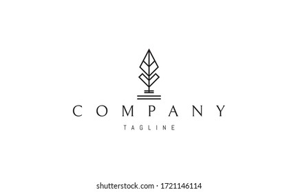 Vector logo on which an abstract image of a leaf of simplified form.
