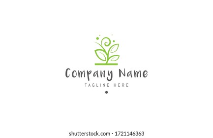 Vector logo on which an abstract image of a beautiful and healthy plant.