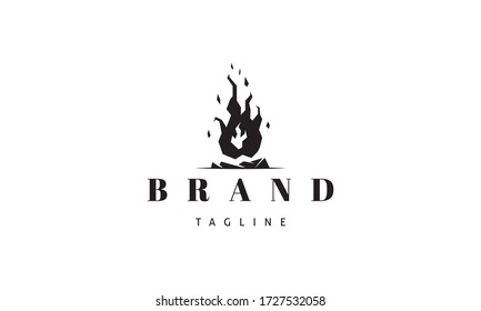 Vector logo on which an abstract image of a campfire.