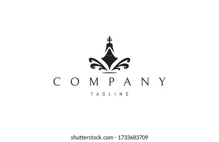 Vector logo on which an abstract image of a fast sailing ship with waves.