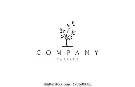 Vector logo on which an abstract image of a young tree.