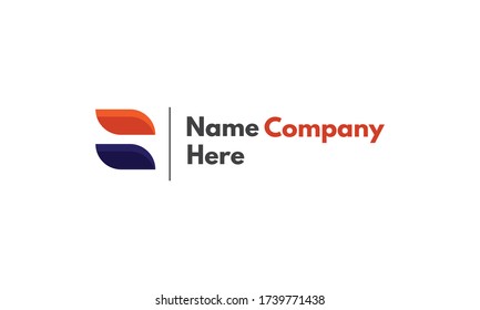 Vector logo on which an abstract image of a warm and cold stream of air in the form of two waves of blue and orange.
