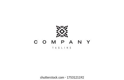 Vector logo on which an abstract image of a square pattern of leaves.