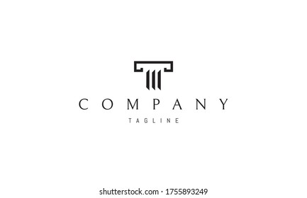 Vector logo on which abstract image of a greek column.