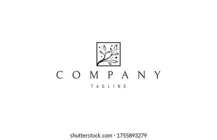 Vector logo on which an abstract image of a tree branch squared.