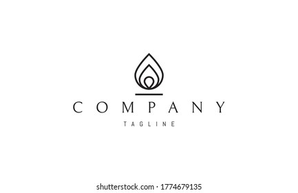 Vector logo on which an abstract image of a drop of water in a linear style.