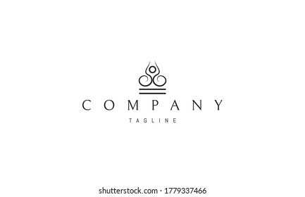 Vector logo on which an abstract image of a meditating person in the lotus position.