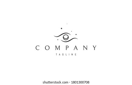 Vector logo on which an abstract image of an eye in space.