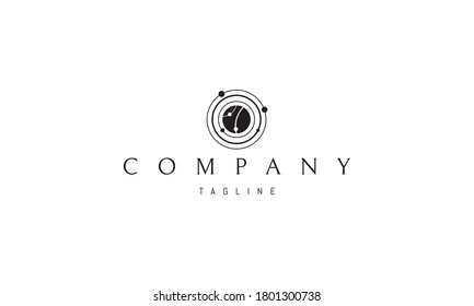 Vector logo on which an abstract image of the sun around which the planets revolve.