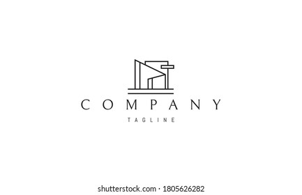 Vector logo on which an abstract image of a modern stylish building.