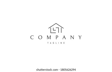 Vector logo on which an abstract image of a house with a roof.