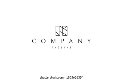 Vector logo on which the abstract image of the letter N in the form of a building.
