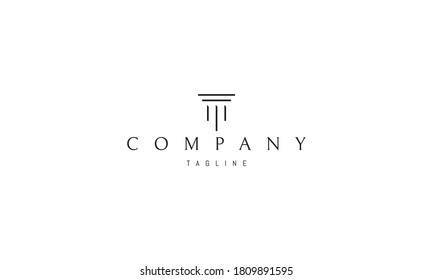 Vector Logo On Which An Abstract Image Of A Greek Column In A Minimalist Style.