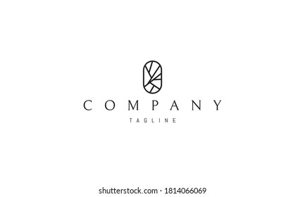 Vector logo on which an abstract image of broken glass in a linear style.