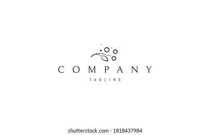 Vector logo on which an abstract image of twigs with leaves and berries.