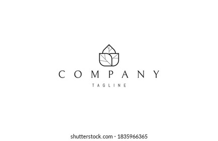 Vector logo on which an abstract image of three leaves.