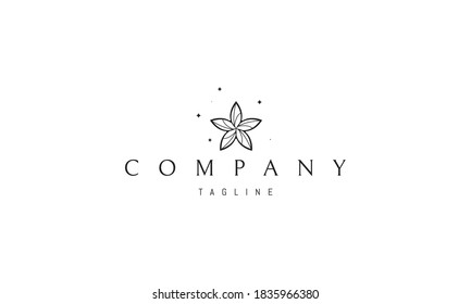 Vector logo on which an abstract image of a starfish in the form of a flower.