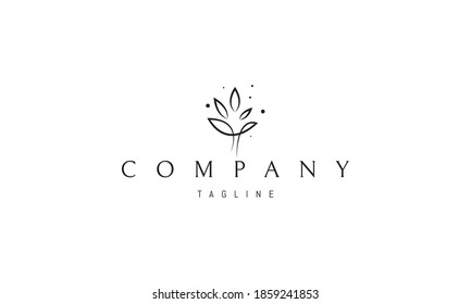 Vector logo on which an abstract image of a plant with leaves.