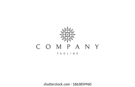 Vector logo on which an abstract image of a floral pattern with sharp edges.
