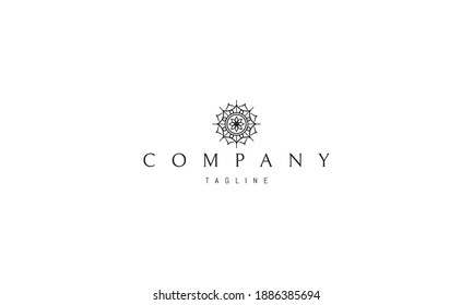Vector logo on which an abstract image of an oriental pattern with elements of a lotus flower.