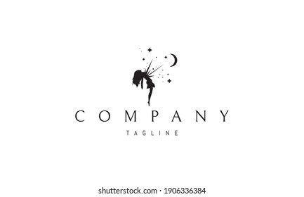 Vector logo on which an abstract image of a girl whose moon and stars burst out of her chest.