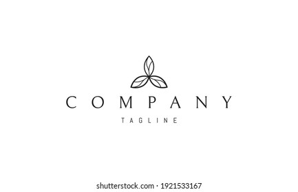 Vector logo on which an abstract image of three petals of a flower.