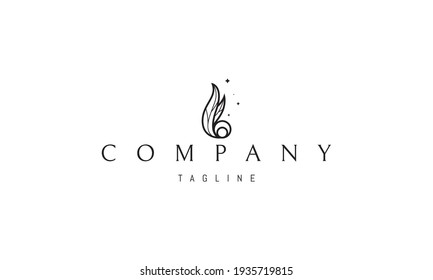 Vector logo on which an abstract image of fire from leaves.