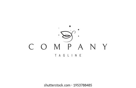 Vector logo on which an abstract image of a bird in the form of an arbitrary line.
