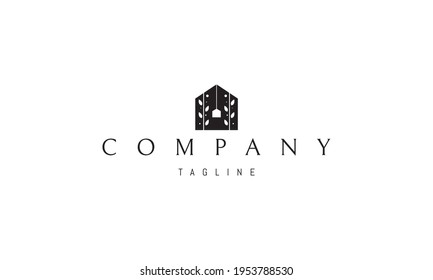 Logo vector en el que una imagen abstracta de una casa que también se parece a una bolsita de té.