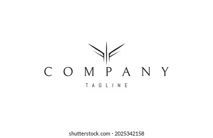 Vector logo on which an abstract image of a bird of prey.