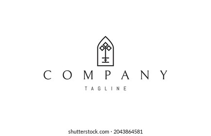 Logotipo vectorial en el que una imagen abstracta de una clave antigua.