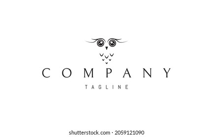 Vector logo on which an abstract image of a little owl.