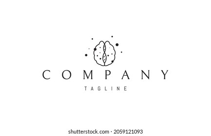 Logo vectorial en el que una imagen abstracta de un cerebro humano con una espiral de ADN en su interior.