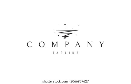 Vector logo on which an abstract image of a tornado in a minimalist style.